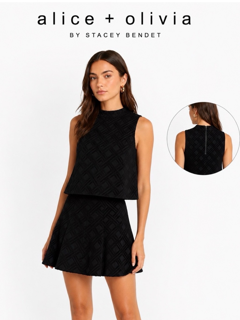 Alice + Olivia textured geometric SKIRT SET - Picture 2 of 12